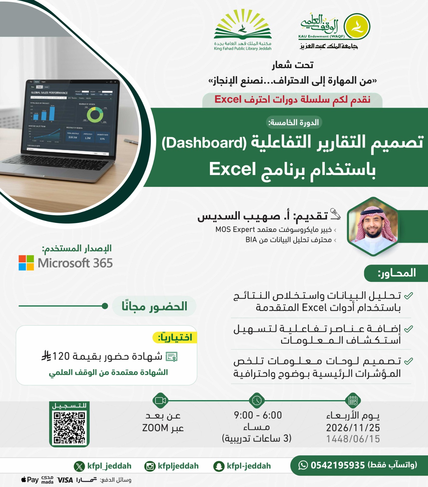 تصميم التقارير التفاعلية (dashboard) باستخدام برنامج Excel
